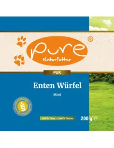 Verpackte Enten Würfel von PURE Naturfutter, natürlicher Hundesnack ohne Getreide und Zusätze 2