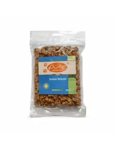 Verpackte Enten Würfel von PURE Naturfutter, natürlicher Hundesnack ohne Getreide und Zusätze