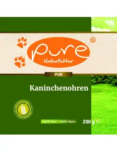 Getrocknete Kaninchenohren von PURE Naturfutter als natürlicher Hunde-Kausnack ohne künstliche Zusätze 2